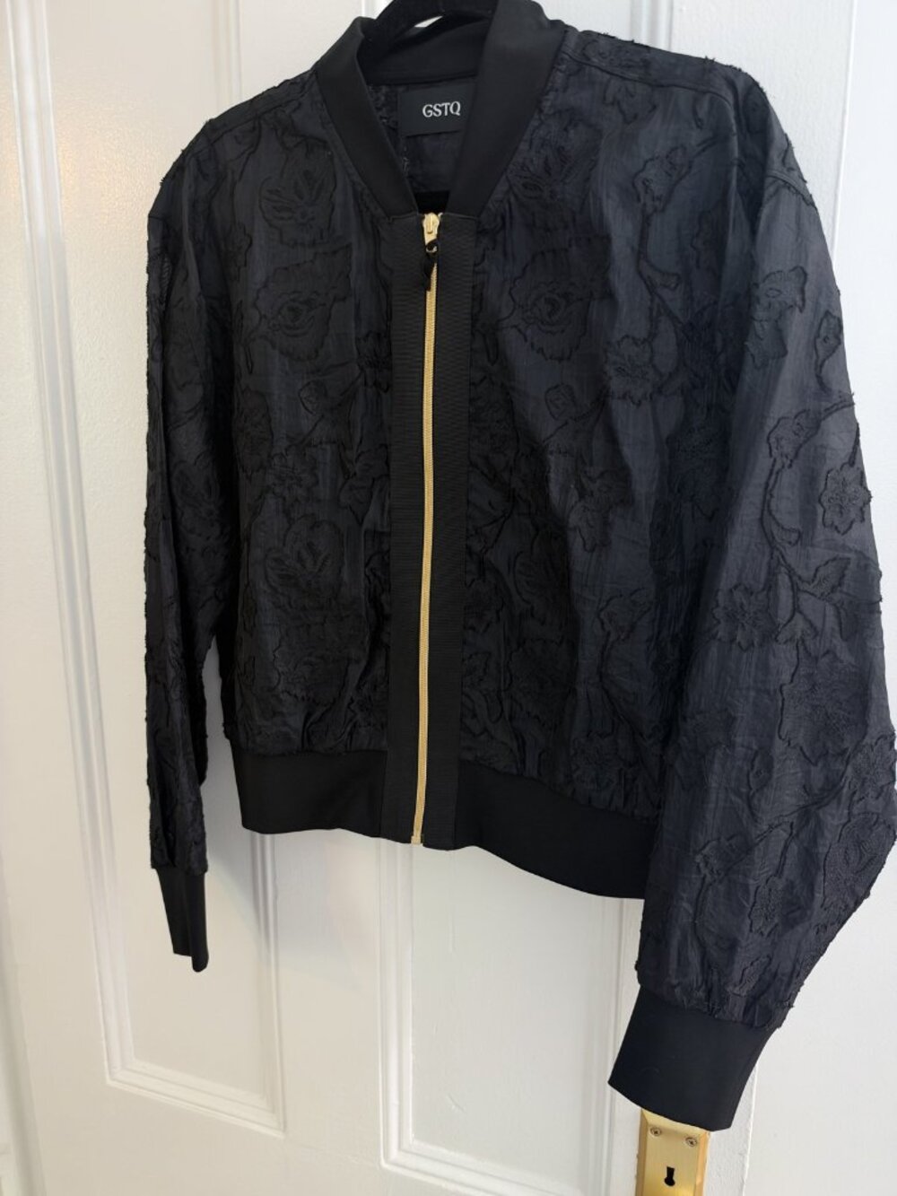 GSTQ Embroidered Bomber Jacket Black M